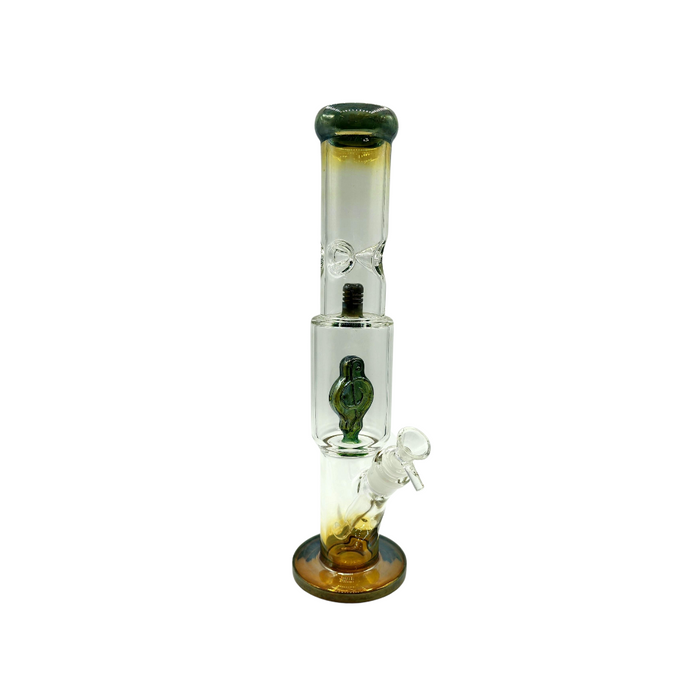 Tall Gold Fumed w/ Musical Note Design Water Pipe Bong