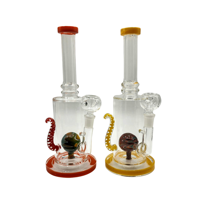 Tentacle Wigwag Ball Perc Water Pipe - Assorted Colors