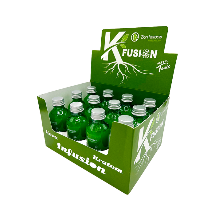 Zion Herbals - K-Fusion Kava Kratom Tonic - Assorted Options - 12ct