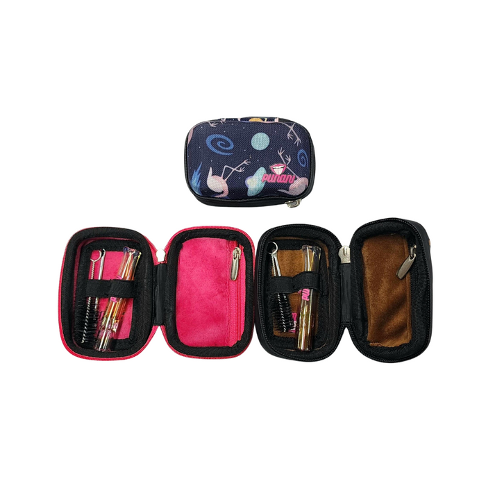 Small Glass Chillum Kit In Pouch - Assorted Styles
