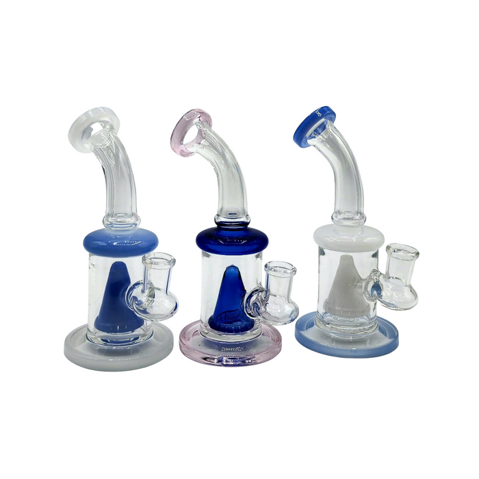 6" Pyramid Perc Water Pipe - Assorted Colors