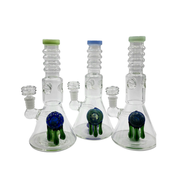 7" Beaker Slime Design Water Pipe - Assorted Colors