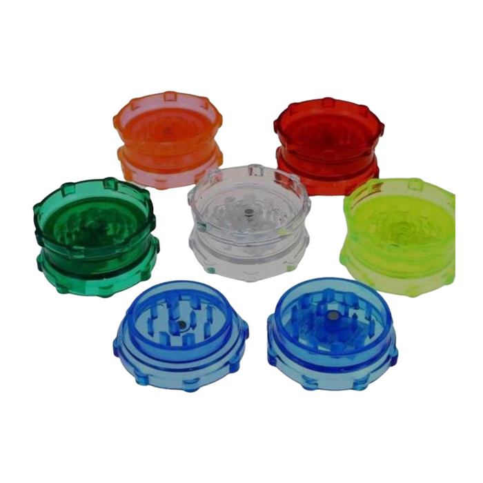 2pc Plastic Grinders - Assorted Colors -24ct