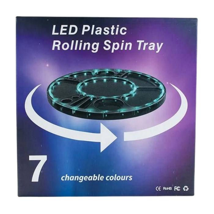 LED Multi-Color Plastic Rolling Spin Tray (R&M)