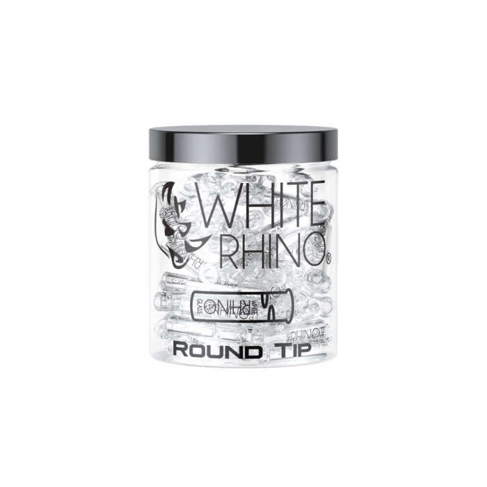 White Rhino Round Glass Tips – 100ct