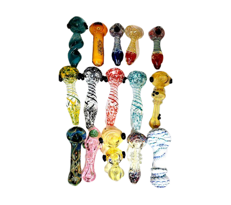 3" - 4" Heavy Glass Hand Pipes - Assorted Styles