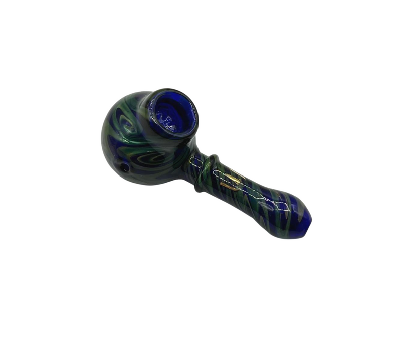 Marble Color Glass Hand PIpe With Built-In Screen Bowl