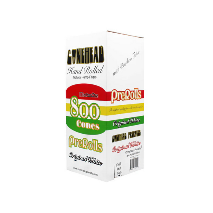 Conehead Medium Size Original White Pre-Rolled Hemp Cones - 800ct