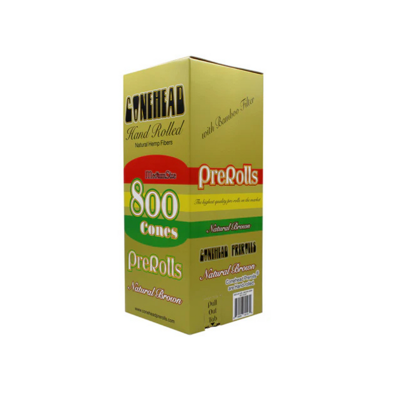 Conehead Medium Size Organic Natural Pre-Rolled Hemp Cones - 800ct