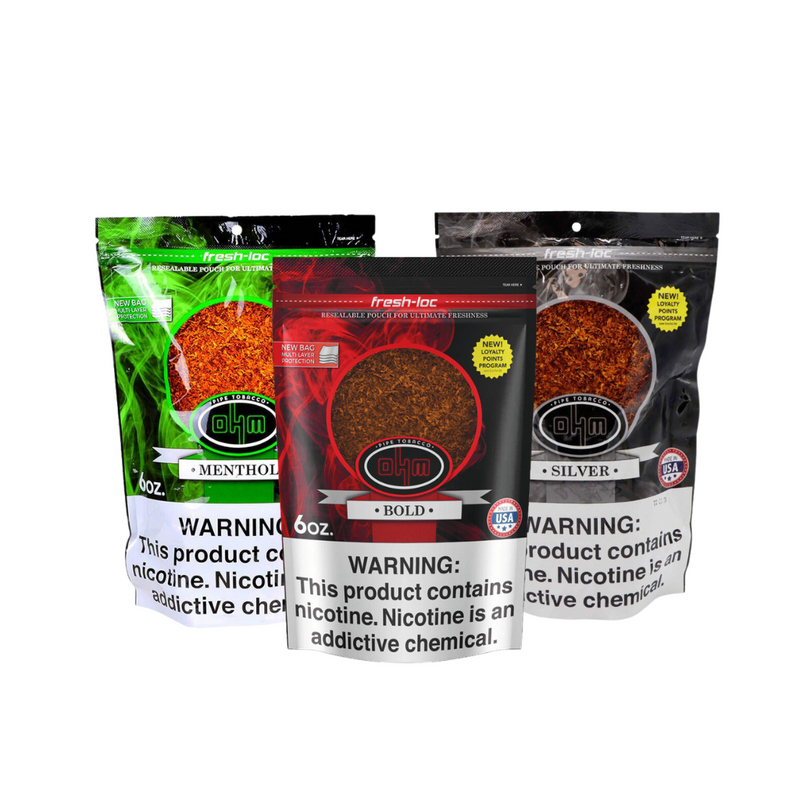 OHM Pipe Tobacco - 6oz RYO Pipe Tobacco - Assorted Flavors