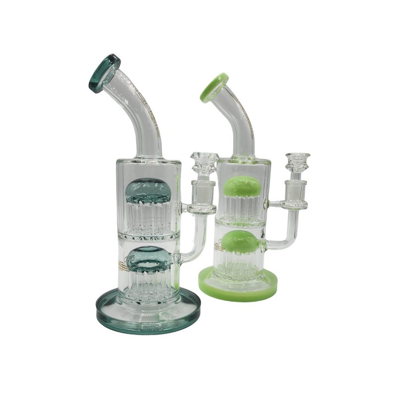 Bougie Glass DBL Layer Tree Perc Water Pipe Bong - Assorted Colors