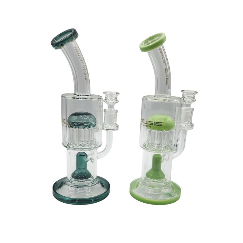Bougie Glass 8" DBL Layer Perc Water Pipe Bong - Assorted Colors