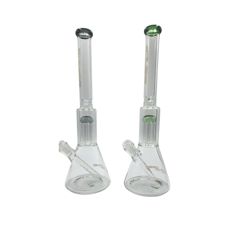 Bougie Glass Tall Tree Perc Beaker Water Pipe Bong - Assorted Colors