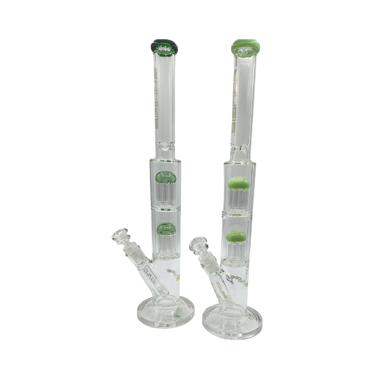 Bougie Glass Tall w/ DBL Layer Tree Perc Water Pipe Bong - Assorted Colors
