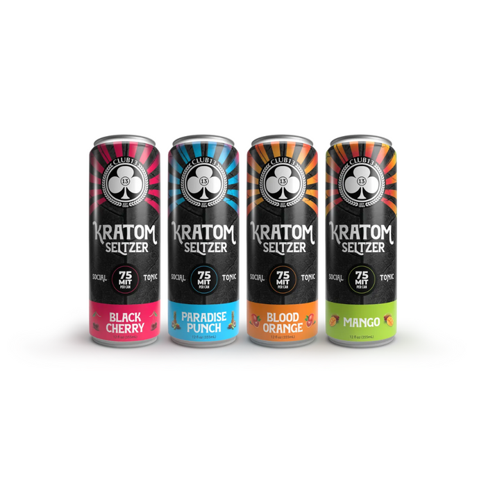 Club13 - Kratom Infused Seltzer - Assorted Flavors - 4ct