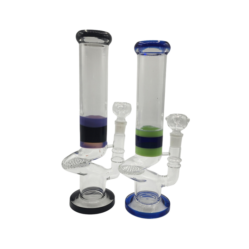 12" ZigZag w/ Honeycomb Perc Water Pipe Bong - Assorted Colors