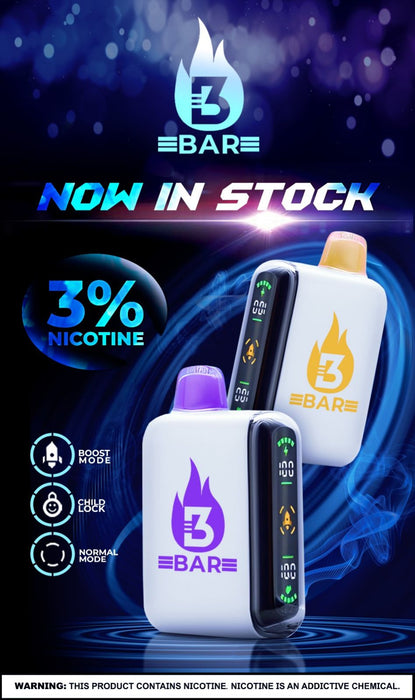 3Bar - 3% 20000 Puffs - Assorted Flavors - 5ct