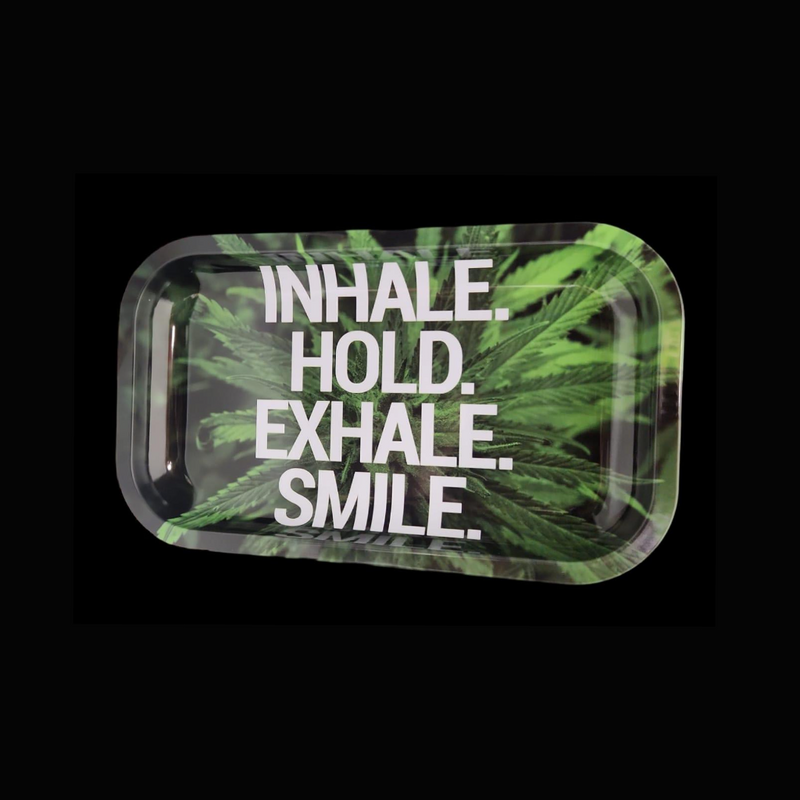 Inhale. Hold. Exhale. Smile. Rolling Tray w/ Magnetic Lid