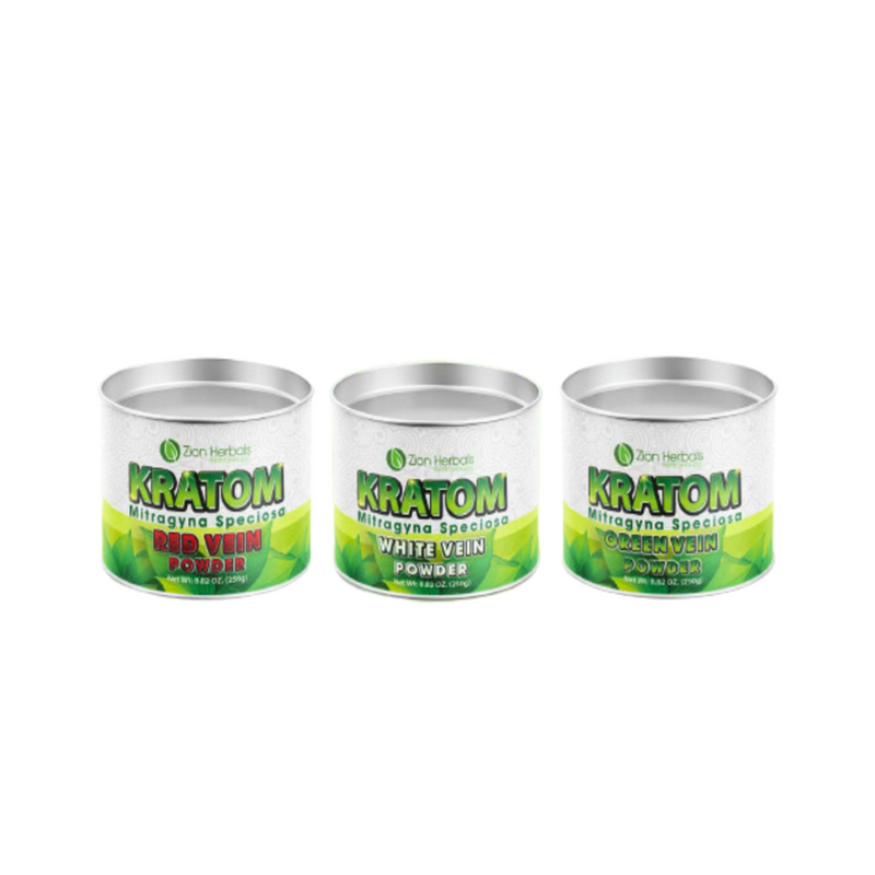 Zion Herbals - 250g Kratom Powder Canister - Assorted Options
