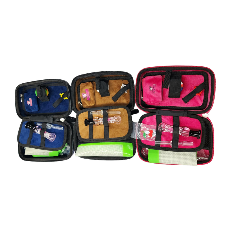 Large Glass Chillum Kit In Pouch - Assorted Styles