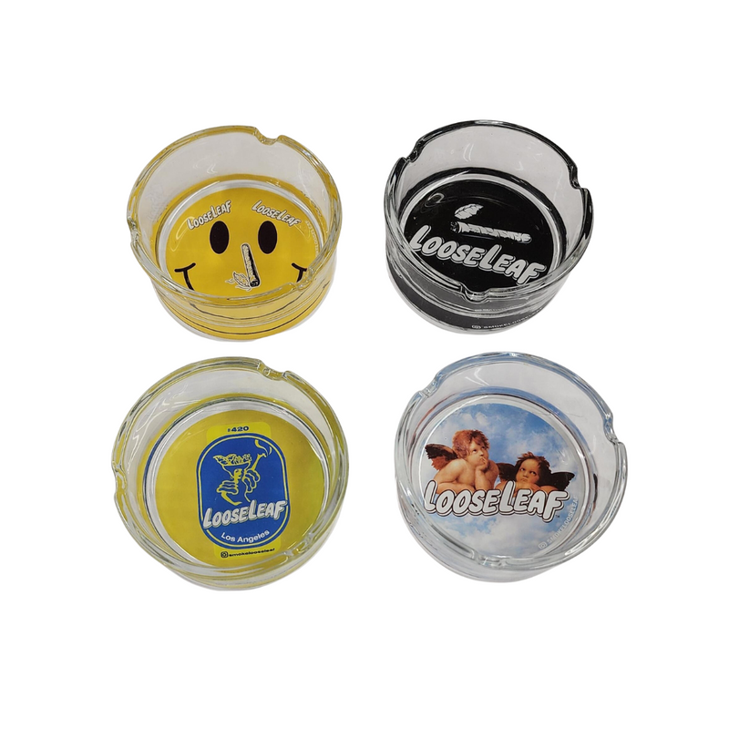 Loose Leaf Glass Ashtray - Assorted Styles - 4ct