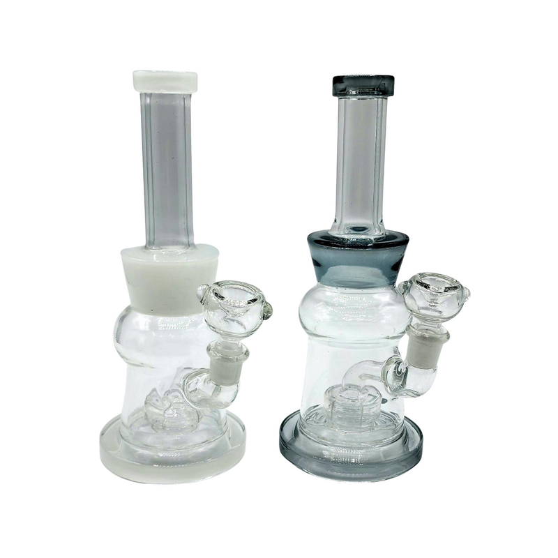6" Puck Perc Water Pipe - Assorted Colors