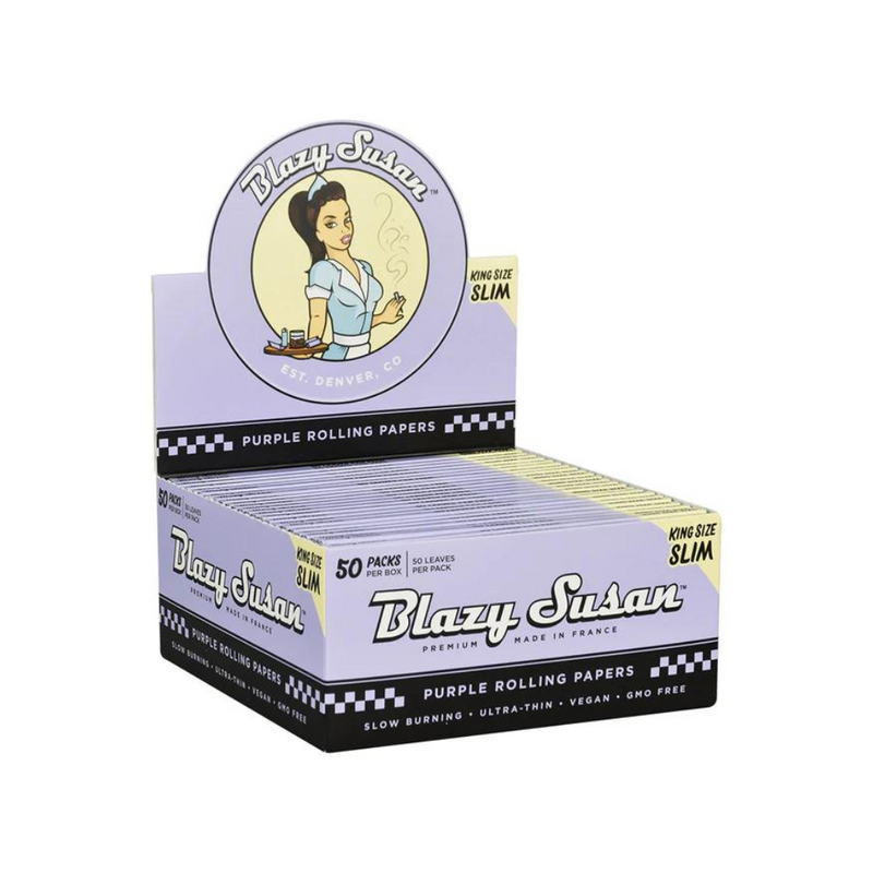 Blazy Susan King Size Slim Rolling Papers - Assorted Colors - 50ct