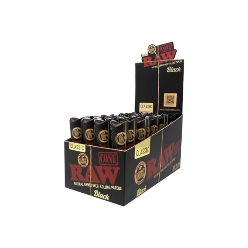 RAW Classic Black 1¼ Cones – 6/32ct