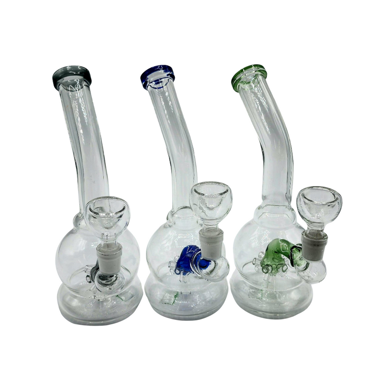 8" Round Body Squid Perc Water Pipe - Assorted Colors