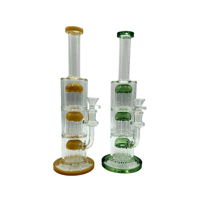 Heavy Duty Three Tier Tree Perc Water Pipe Bong - Assorted Colors