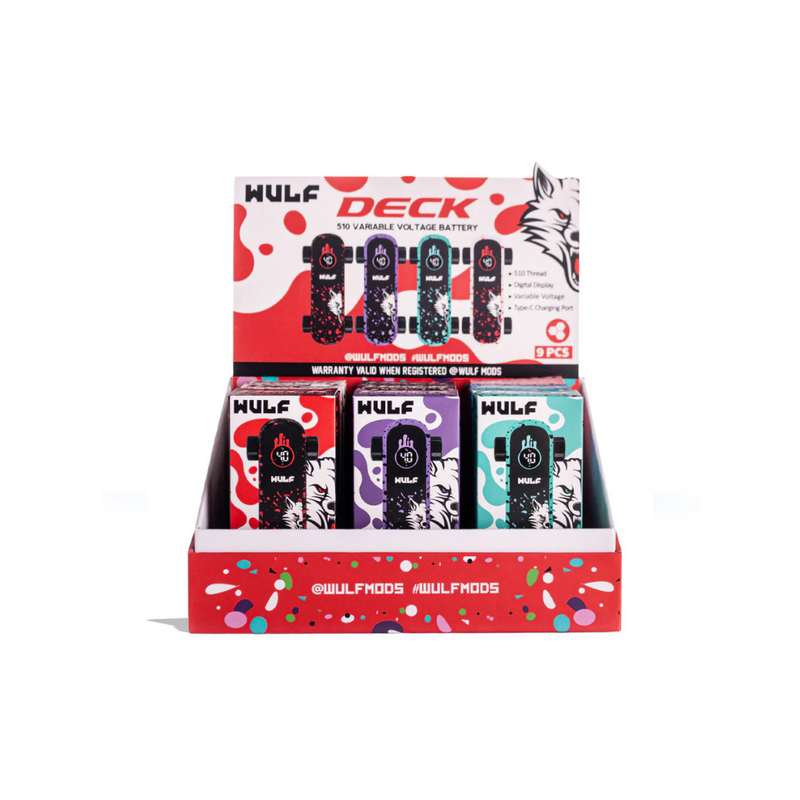 Wulf Skateboard 510 Variable Voltage Battery 9ct