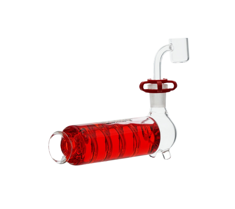 Krave 6" Freezable Glass Pipe For Dry & Wax - Red