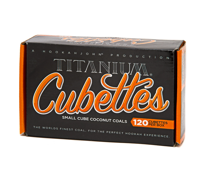 Hookah John Titanium Cubettes Flat Hookah Charcoal - 120ct