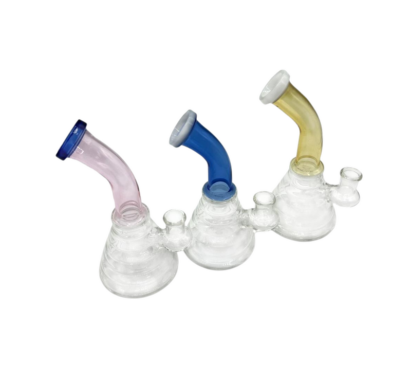 6" Beaker w/ Curve Stem Water Pipe Bong