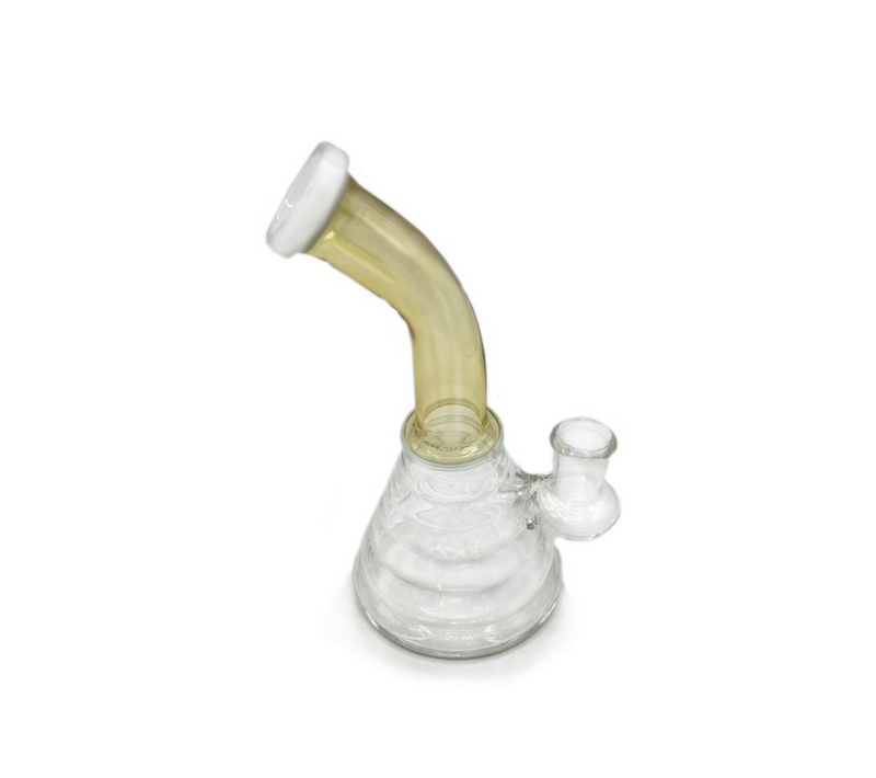 6" Beaker w/ Curve Stem Water Pipe Bong