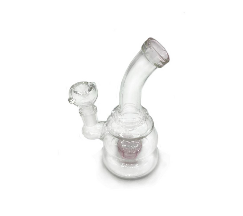6" Bent Neck Water Pipe Bong w/Colored Disc Perc