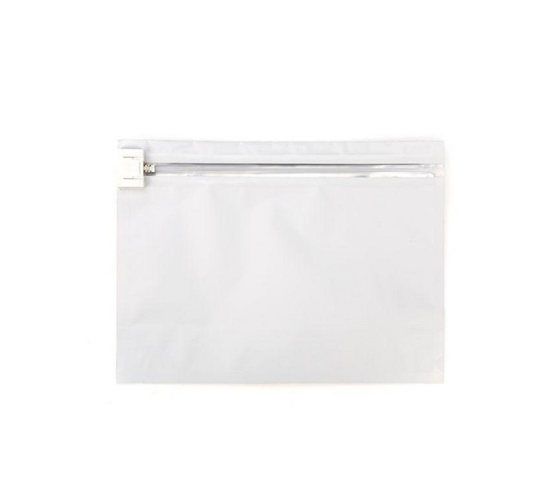 Mylar 1/2oz Zipper Child Resistant ASTM Exit Bag – White