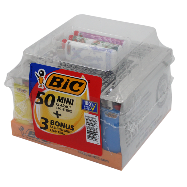 BiC Mini Classic Lighters – 50ct Assorted Colors