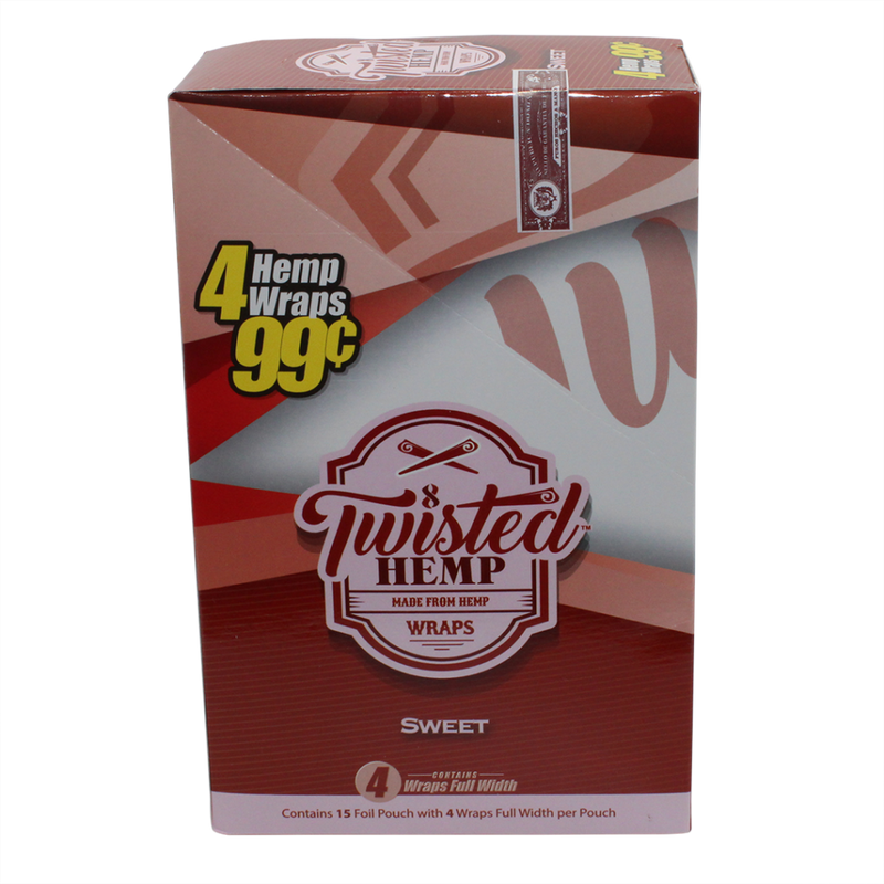 Twisted Hemp Wraps 4/99cents - Assorted Flavors - 15ct