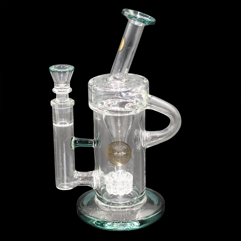 Bougie Glass 9″ Bent Neck Dad Rig Water Pipe – Assorted Colors