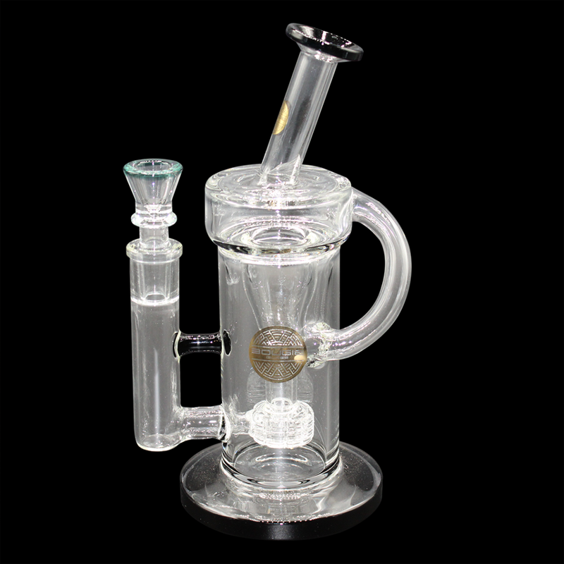 Bougie Glass 9″ Bent Neck Dad Rig Water Pipe – Assorted Colors