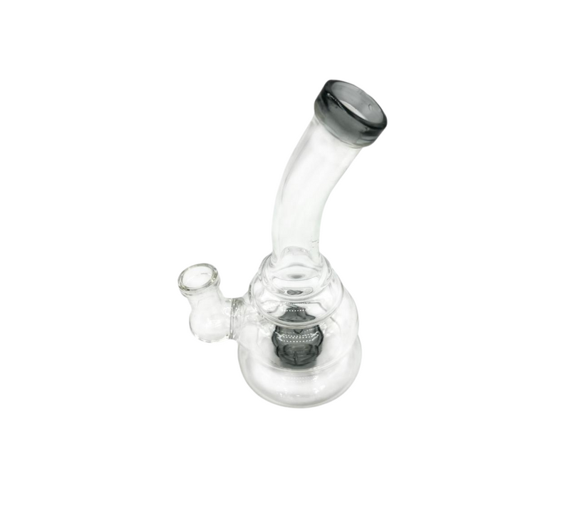 6" Bent Neck Water Pipe Bong w/Colored Disc Perc