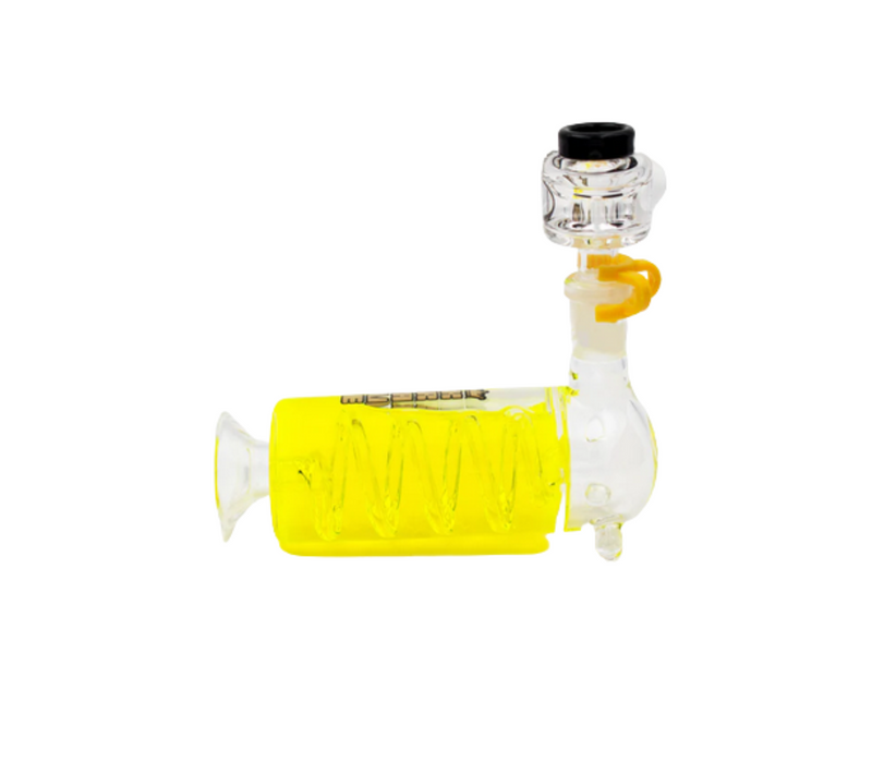 Krave 6" Freezable Glass Pipe For Dry & Wax - Yellow