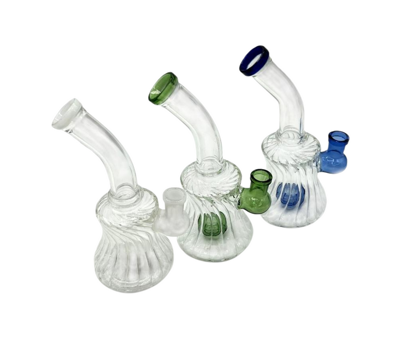 6" Crystal Base Water Pipe Bong w/Perc - Assorted Colors