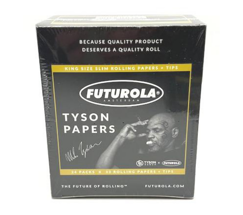 Futurola | Mike Tyson King Size Slim Rolling Paper + Tips - 24ct