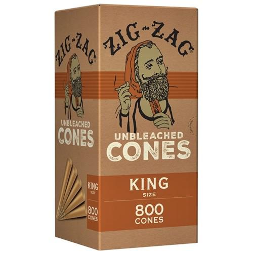 Zig-Zag Kingsize Unbleached Cones - 800ct
